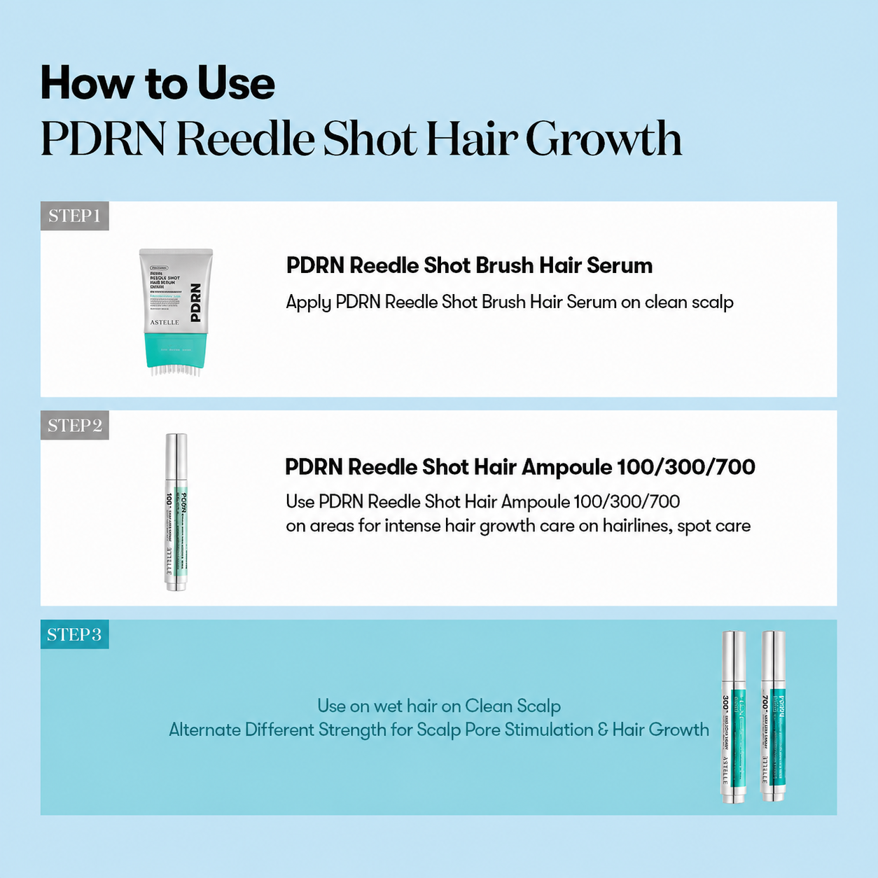 Astelle PDRN Scalp Renewal Brush Serum
