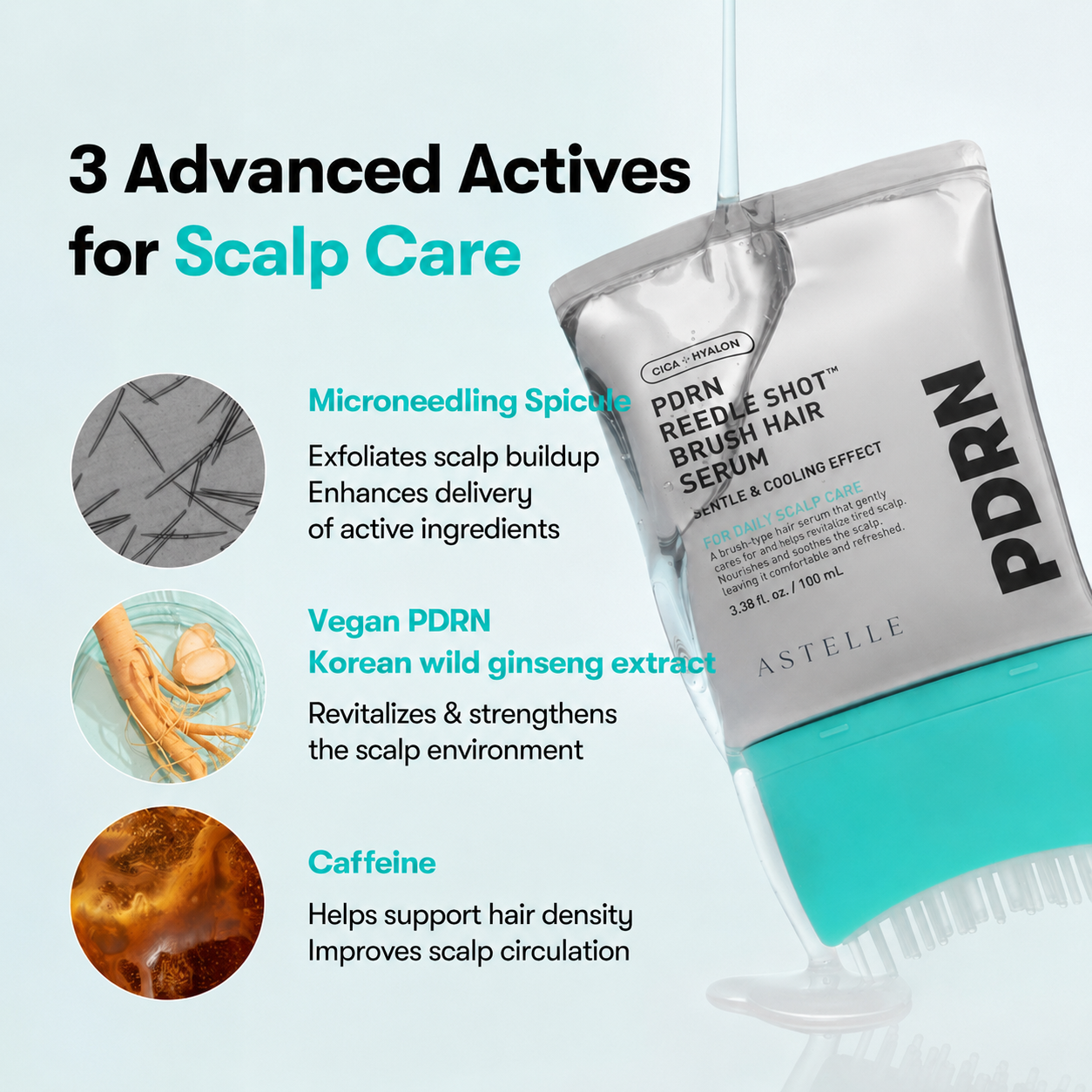 Astelle PDRN Scalp Renewal Brush Serum